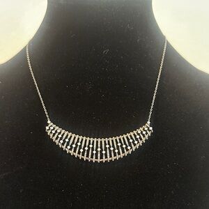 Nadri [Liliana] Silver-Tone Rhinestone Fringe Bib Necklace with cubic zirconias!